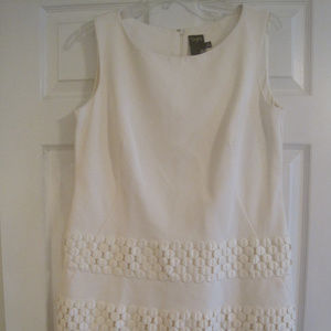 TAYLOR IVORY APPLIQUE DOTS SLEEVELESS DRESS 14